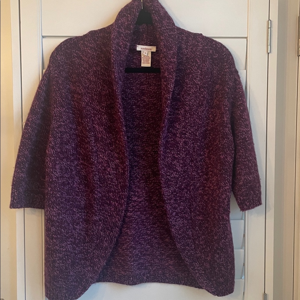 Sundance Purple & pink variegated open front cardigan sweater